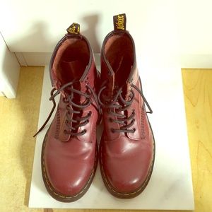 Dr Martens Original Leather Boots - Maroon